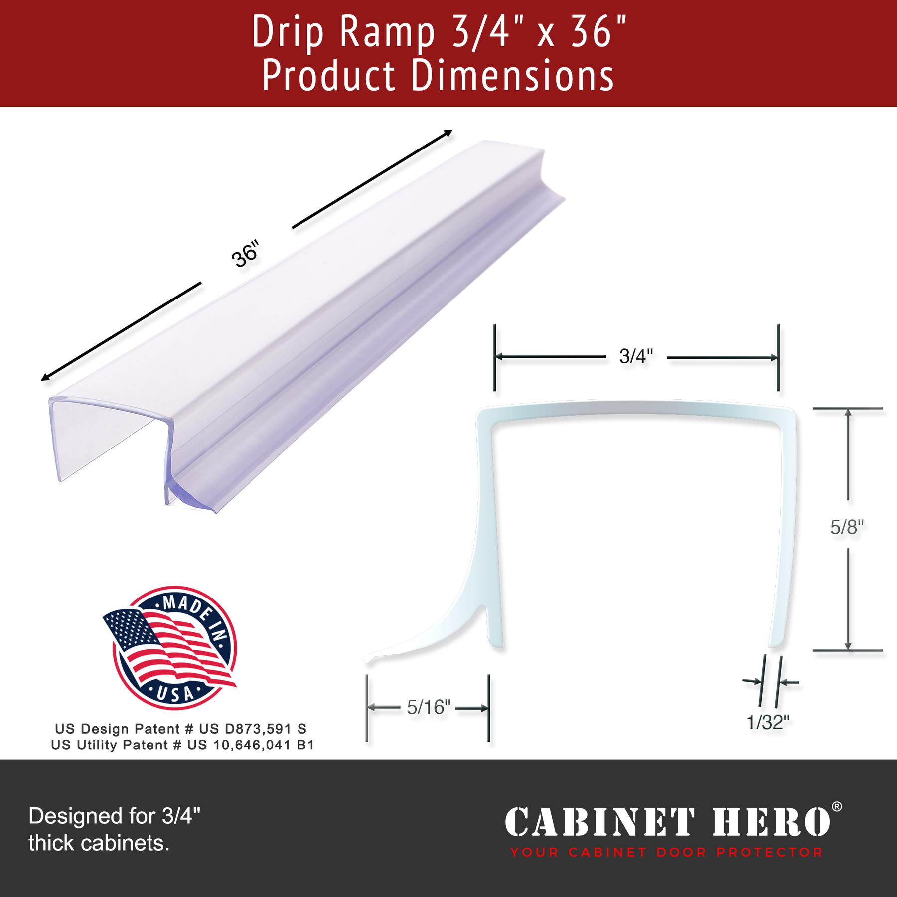 Drip Ramp - Cabinet Hero Door Edge Protector