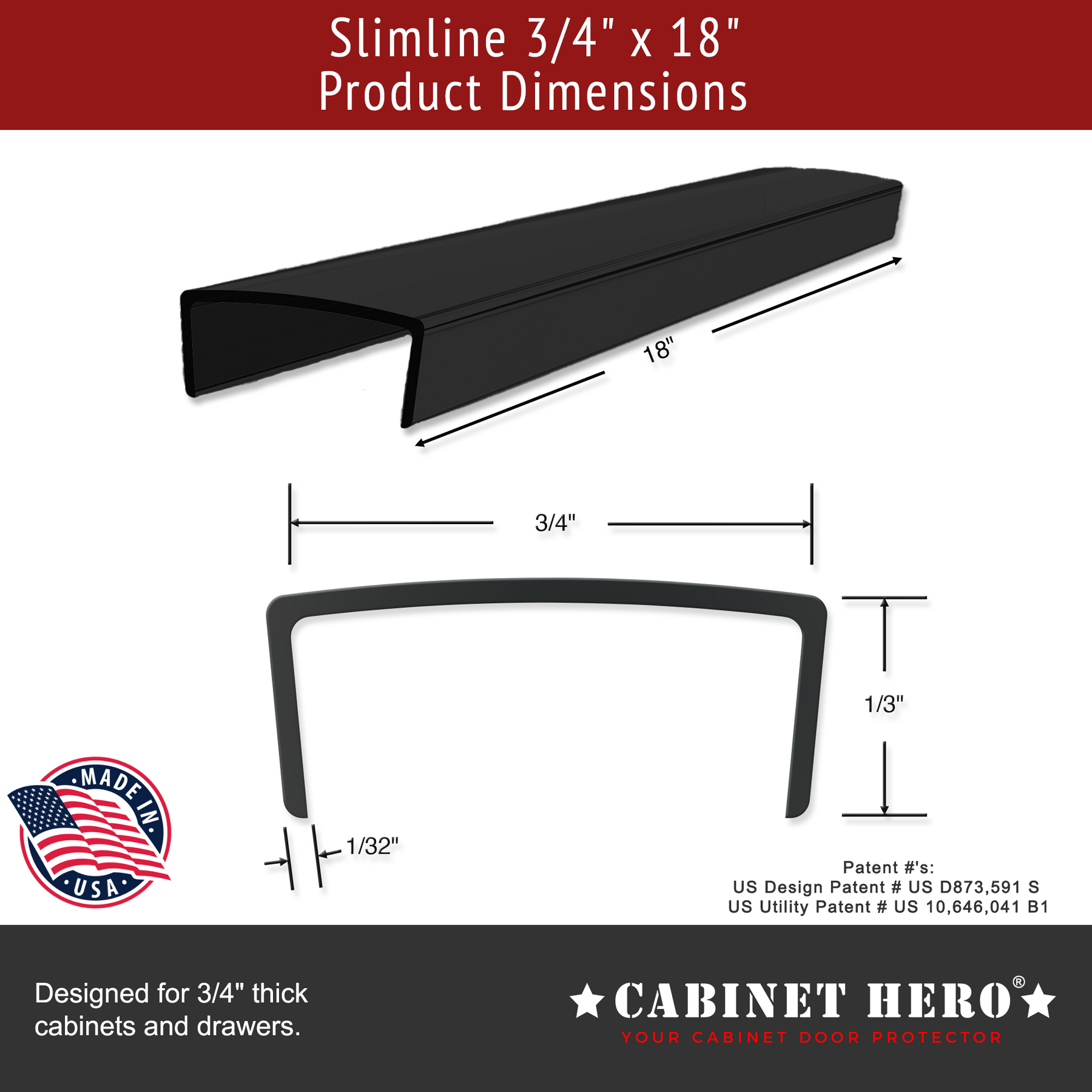 Slimline - Cabinet Hero Door Edge Protector
