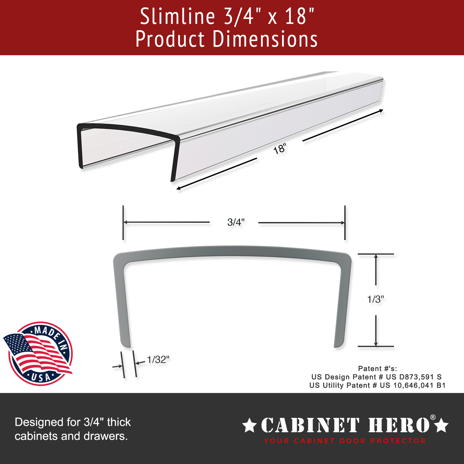Slimline - Cabinet Hero Door Edge Protector